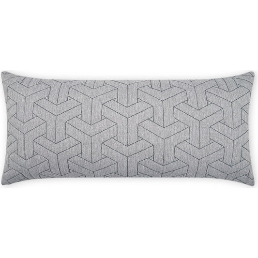 Peace Lumbar Pillow by DV Kap Home in grey. Made from 100% solution dyed polyester in a modern style.