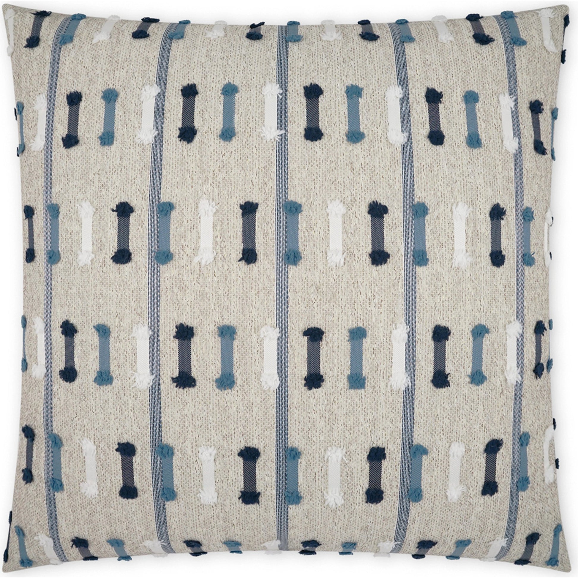 Tassel Stripe Pillow by DV Kap Home. Made from 100 % solution dyed polyester in a modern style.