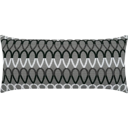 Lozenge Lumbar Pillow by DV Kap Home in grey. Made from 100% solution dyed polyester in a modern style.