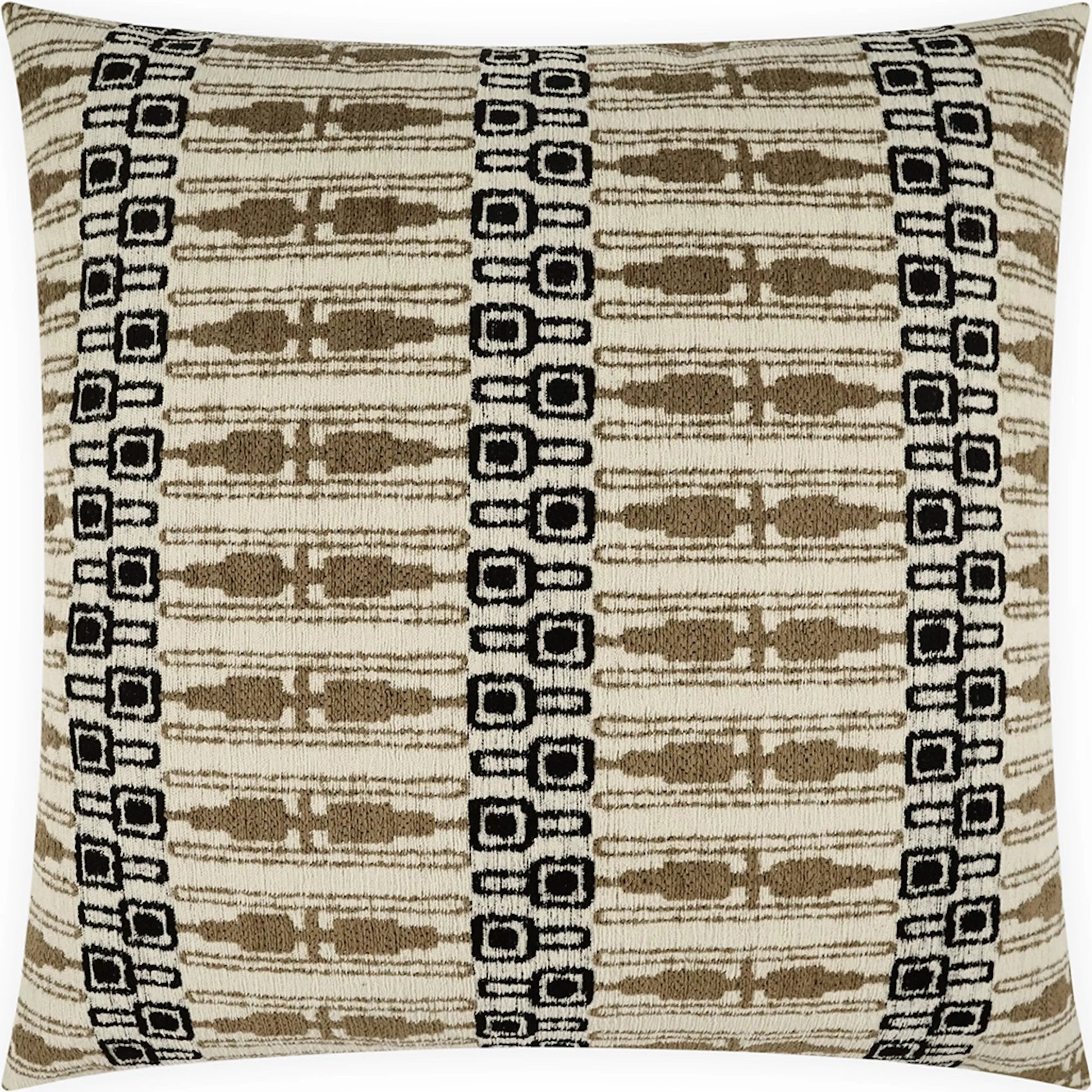 Maylis Indoor/Outdoor Pillow by DV Kap Home in taupe, black. Made from 78.73% poly(uv), 21.27% seaqpoluv in a unique style.