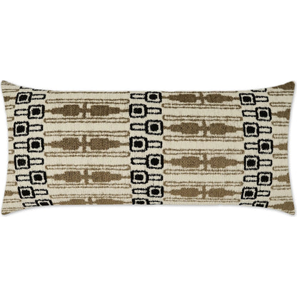 Maylis Lumbar Indoor/Outdoor Pillow by DV Kap Home in taupe, black. Made from 78.73% poly(uv), 21.27% seaqpoluv in a unique style.