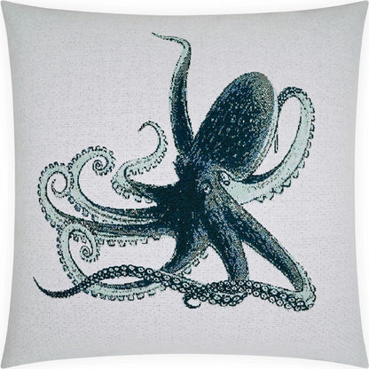 Octo Indoor/Outdoor Pillow by DV Kap Home in turquoise, teal. Made from unique in a coastal style.