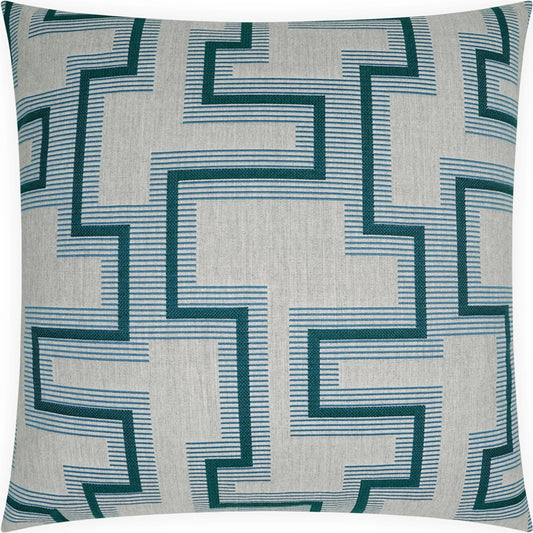 Milos Indoor/Outdoor Pillow by DV Kap Home in blue. Made from 100% sunbrella® acrylic in a unique style.