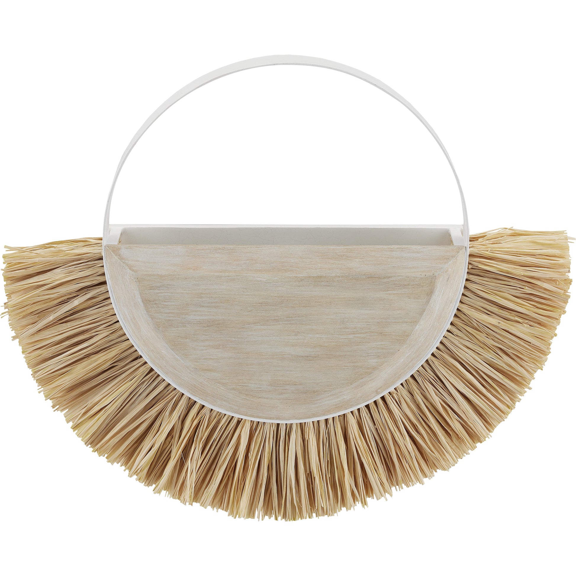 Seychelles Wall Sconce by Currey and Company in sugar white, sandstone, natural. Made from wrought iron, wood, raffia in a coastal style.