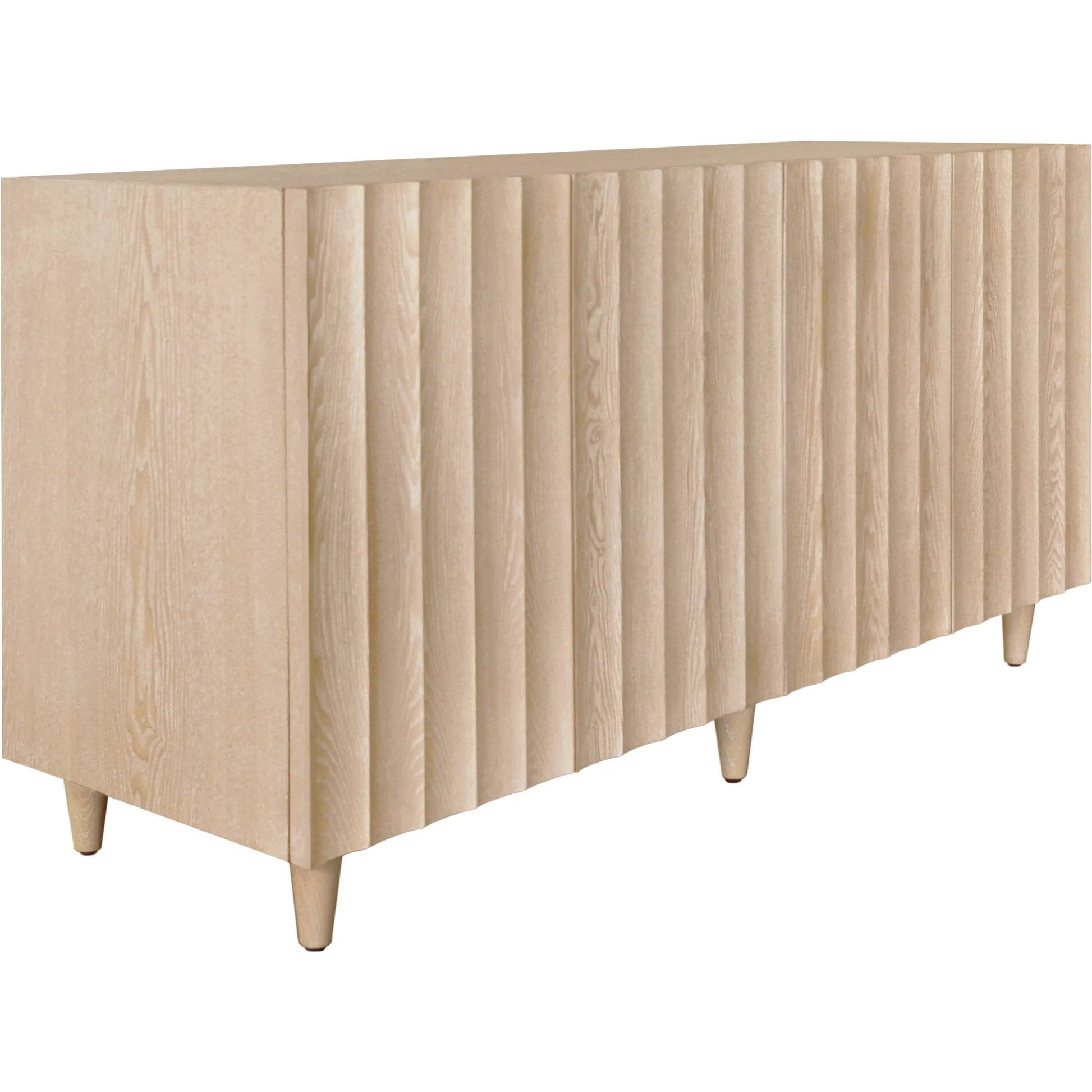 Odette Cerused Oakoor Scalloped Front Cabinet by Worlds Away in cerused oak. Made from unique in a unique style.