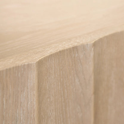 Odette Cerused Oakoor Scalloped Front Cabinet by Worlds Away in cerused oak. Made from unique in a transitional style.