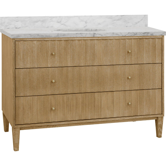 Odin Bath Vanity by Worlds Away in cerused oak. Made from hardwood solids, mdf, veneer, metal, marble, porcelain in a transitional style.