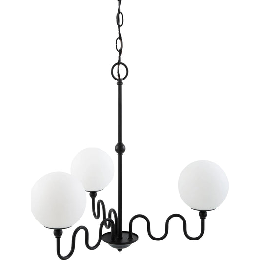 Onde Chandelier by Surya in white, black and painted. Made from iron, glass in a unique style.