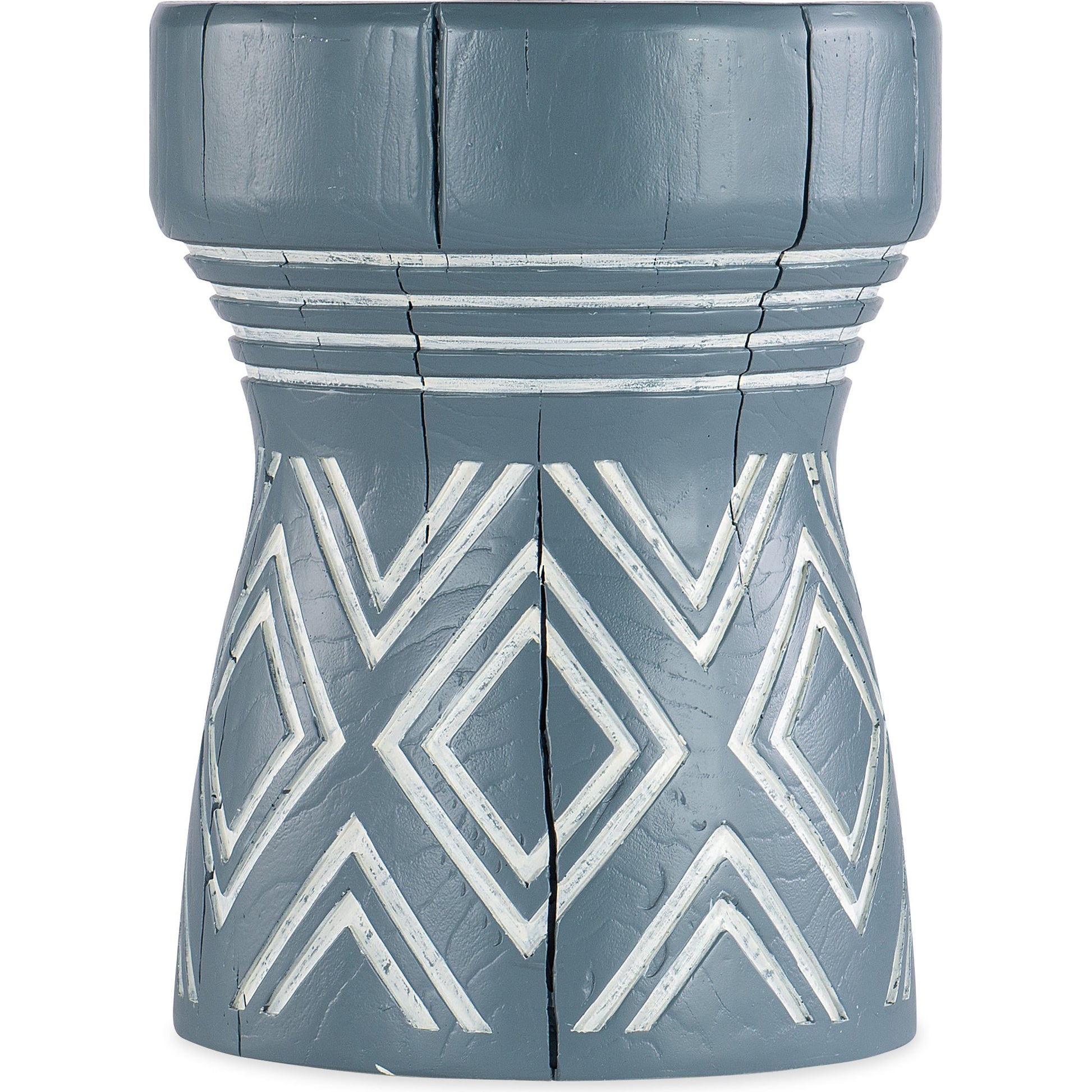 Commerce & Market Carved Stump Side Table by Hooker Furniture in blue. Made from resin in a transitional style.