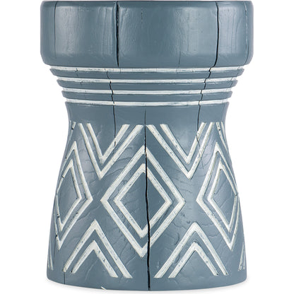 Commerce & Market Carved Stump Side Table by Hooker Furniture in blue. Made from resin in a transitional style.
