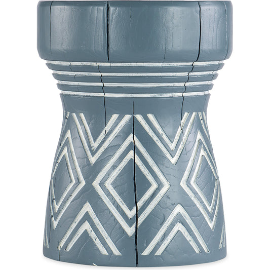 Commerce & Market Carved Stump Side Table by Hooker Furniture in blue. Made from resin in a transitional style.