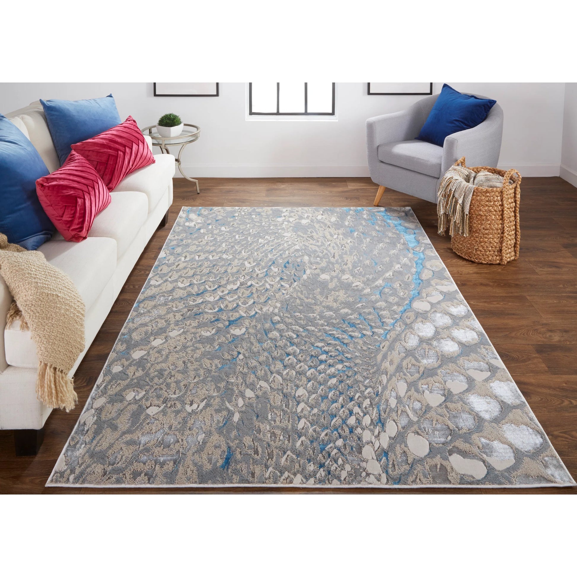 Azure Rug - 3403F by Feizy in blue, silver, gray. Made from polyester, polypropylene in a unique style.
