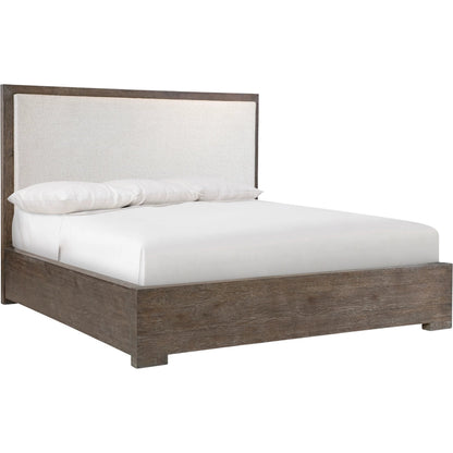 Outline Panel Bed by Bernhardt in cassel. Made from wood, fabric in a transitional style.