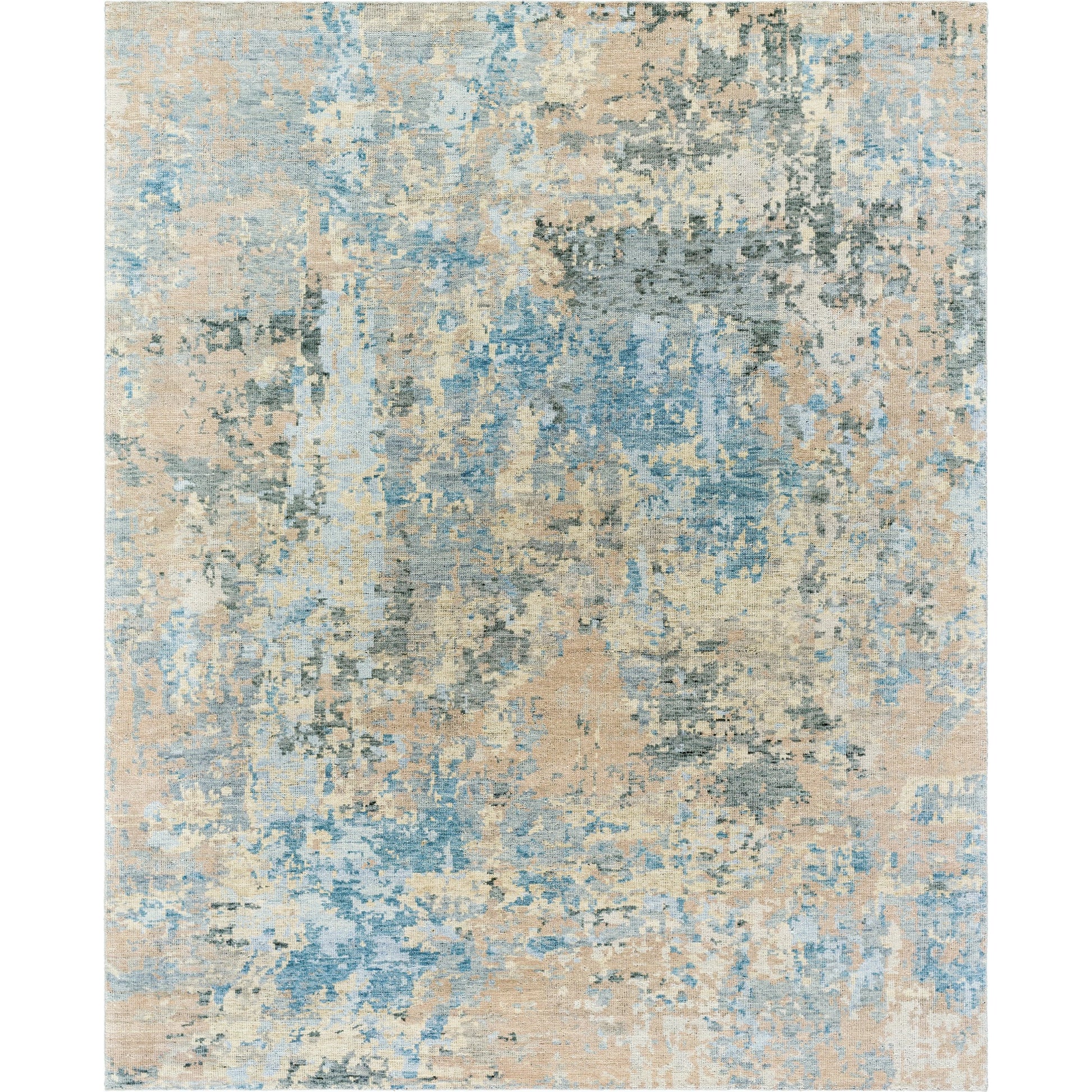 Odyssey ODY-2301 Rug by Surya in tan, beige, denim, dark blue, sage, charcoal. Made from 100% wool in a unique style.