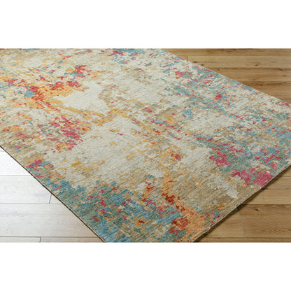 Odyssey ODY-2302 Rug by Surya in olive, tan, teal, peach, rust, fuchsia. Made from 100% wool in a unique style.