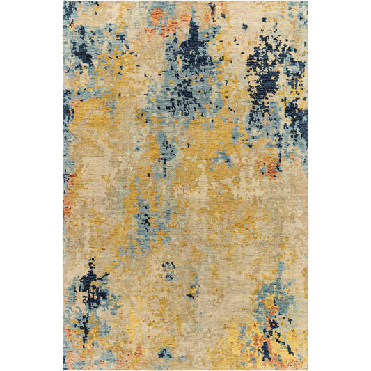 Odyssey Rug - 31553 by Surya in navy, deep teal, ice blue, dusty pink, burgandy. Made from main: 100% wool in a unique style.
