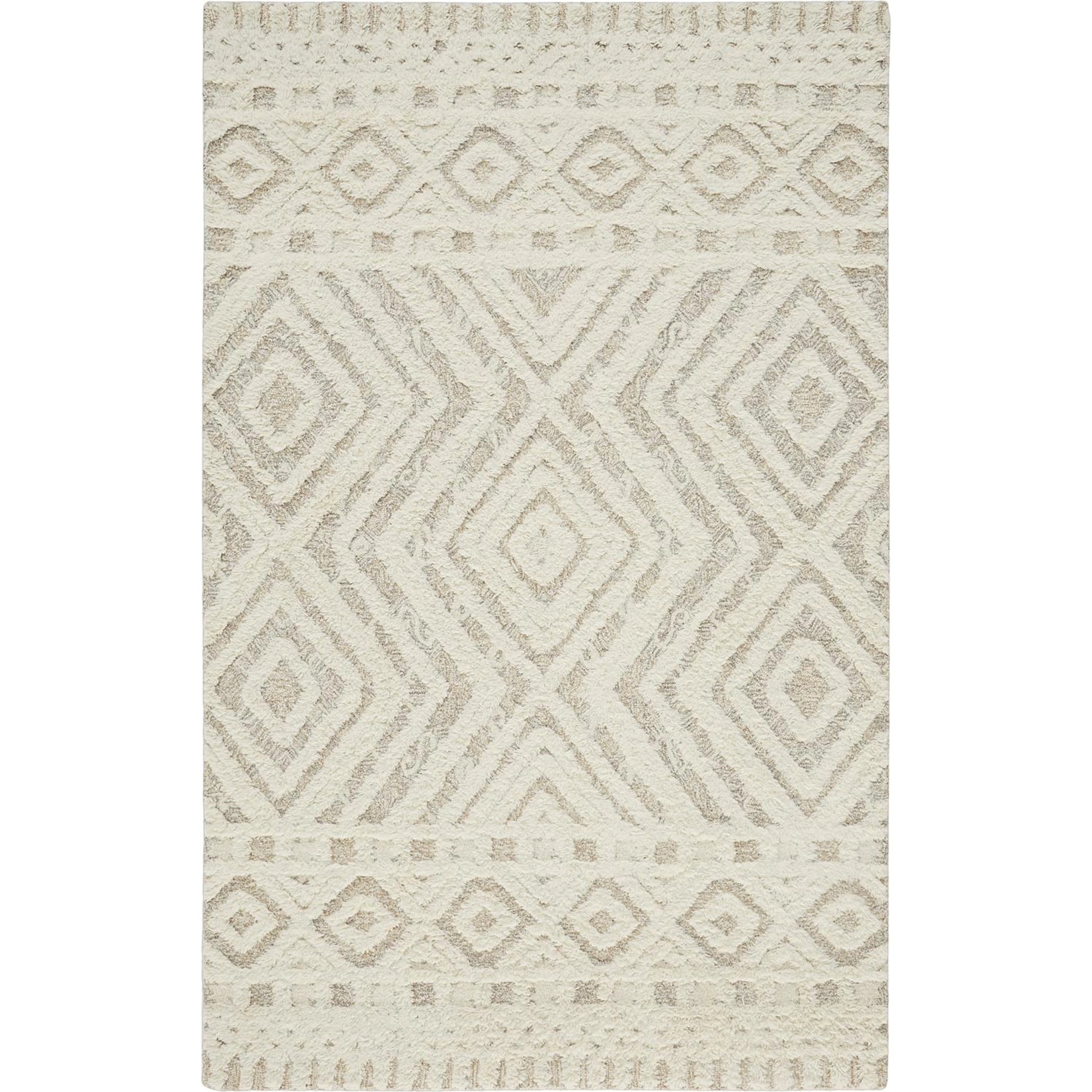Anica Transitional Diamond Rug - 8010F by Feizy in ivory, tan. Made from wool in a unique style.
