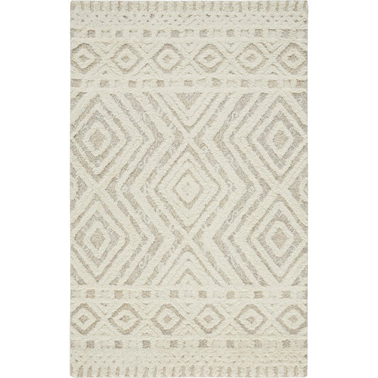 Anica Transitional Diamond Rug - 8010F by Feizy in ivory, tan. Made from wool in a unique style.