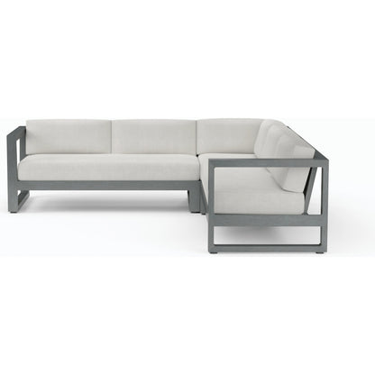 Redondo Outdoor Sectional by Sunset West in slate. Made from aluminum in a modern style.