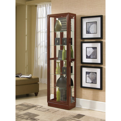 20'' Wide Hardwood Cherry Curio Display Cabinet by Pulaski Furniture in cherry. Made from select hardwood solids, veneers in a traditional style.