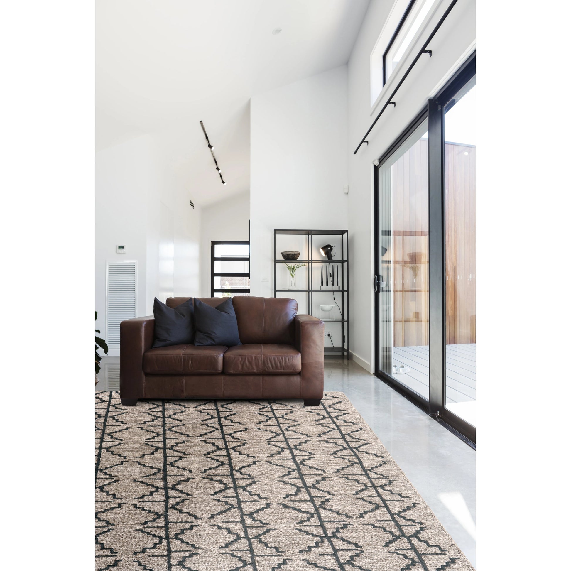 Enzo Transitional Geometric Rug - 8732F by Feizy in black, taupe, gray. Made from wool in a unique style.
