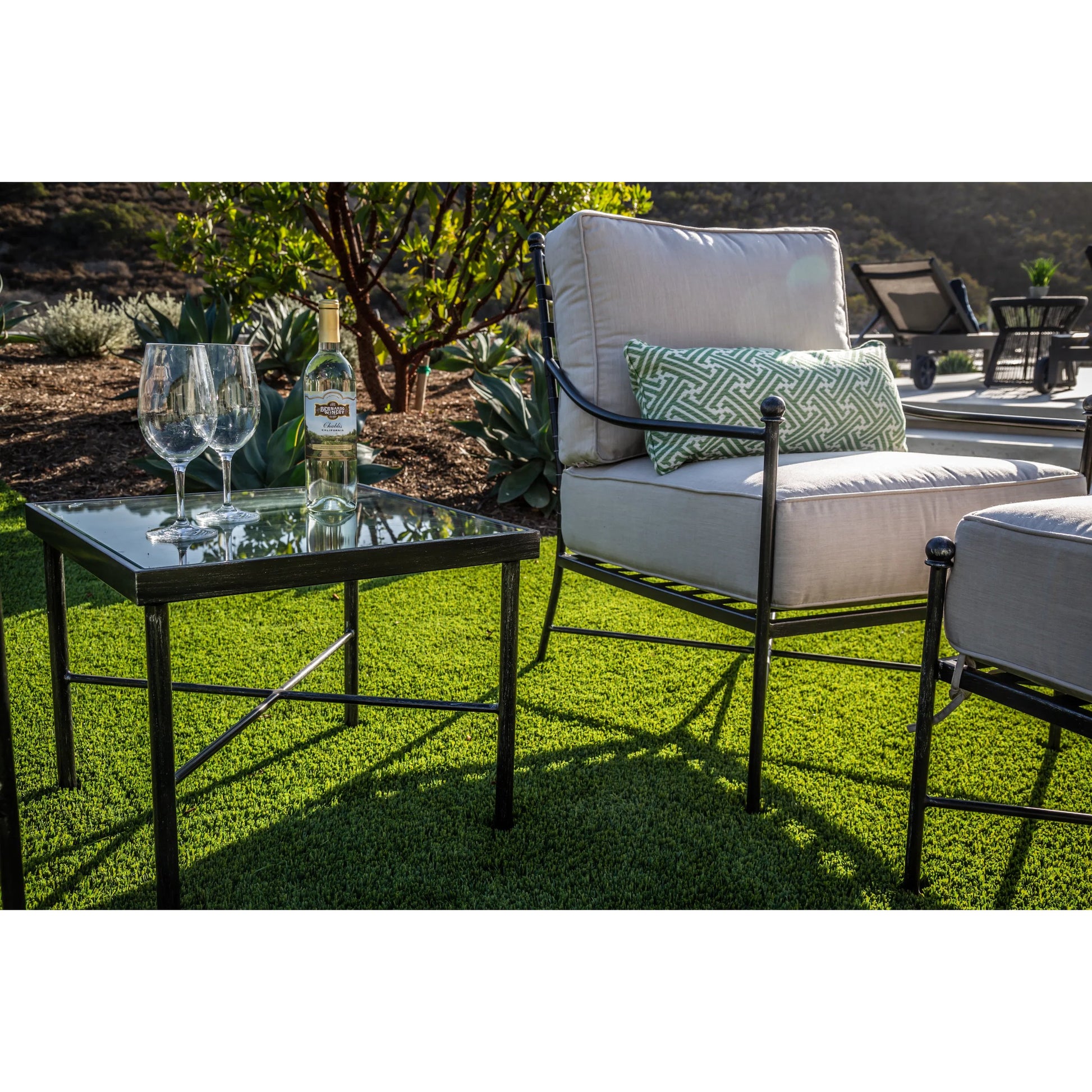 Provence Outdoor Club Chair by Sunset West. Made from wrought iron in a modern style.