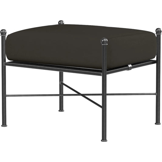 Provence Outdoor Ottoman by Sunset West. Made from wrought iron in a modern style.