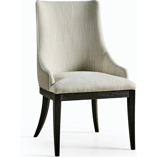 Timeless Aurora Upholstered Side Chair in Ebonized Black by Jonathan Charles in black and ebonized black. Made from oak, foam, fabric in a modern style.