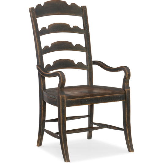 Hill Country Twin Sisters Ladderback Arm Chair (Set of 2) by Hooker Furniture. Made from white oak veneers in a unique style.