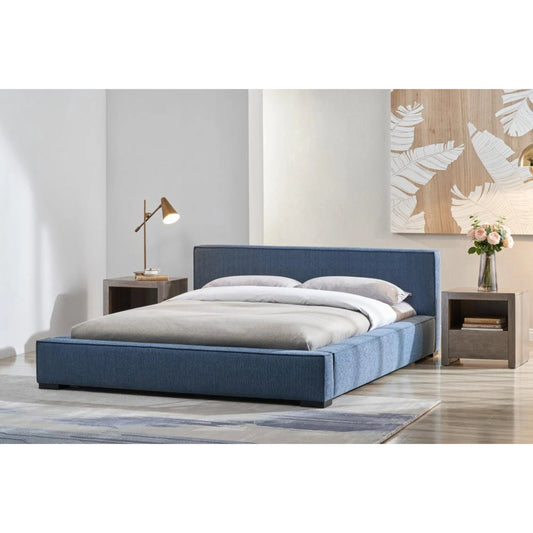 Zest Wide Upholstered Bed by Zest. Made from rubberwood, fabric in a modern style.