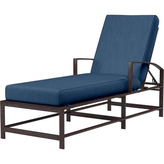 La Jolla Outdoor Chaise by Sunset West in browns. Made from aluminum in a modern style.