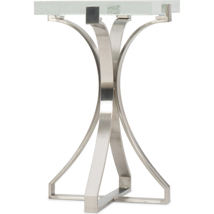 Bubble  Accent Table by Hooker Furniture in chrome. Made from bubble glass, stainless steel in a modern style.