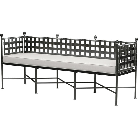 Provence Outdoor Garden Bench by Sunset West. Made from wrought iron in a modern style.