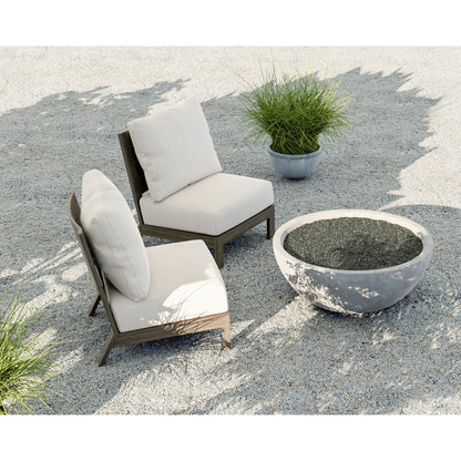 41" Outdoor Fire Bowl by Sunset West in gravelstone. Made from gfr concrete in a modern style.