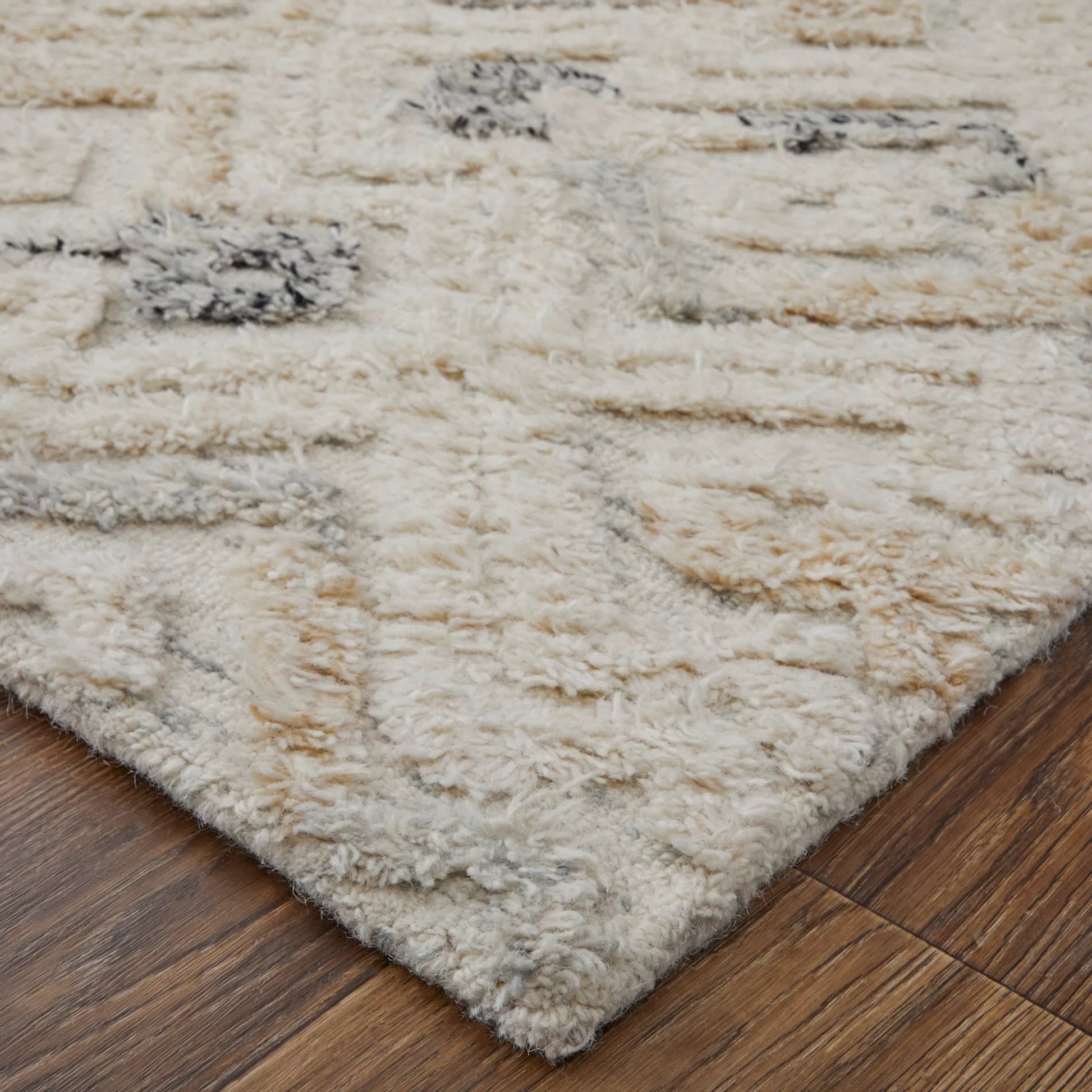 Anica Transitional Moroccan Rug - 8004F by Feizy in ivory, gray, black. Made from wool in a unique style.