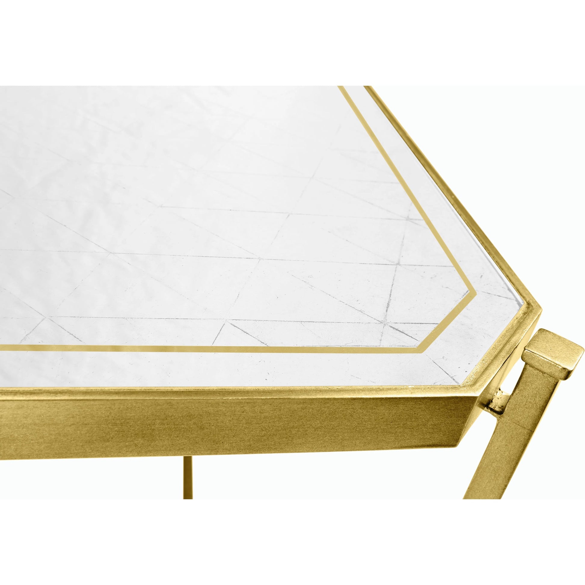 Luxe Cocktail Table by Jonathan Charles in gold and gilded iron. Made from iron in a modern style.