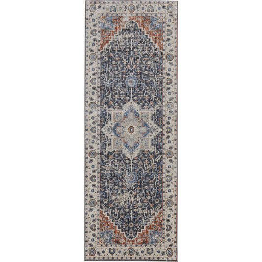Kaia Transitional Rug - 39HTF by Feizy in ivory, blue, red. Made from unique in a unique style.