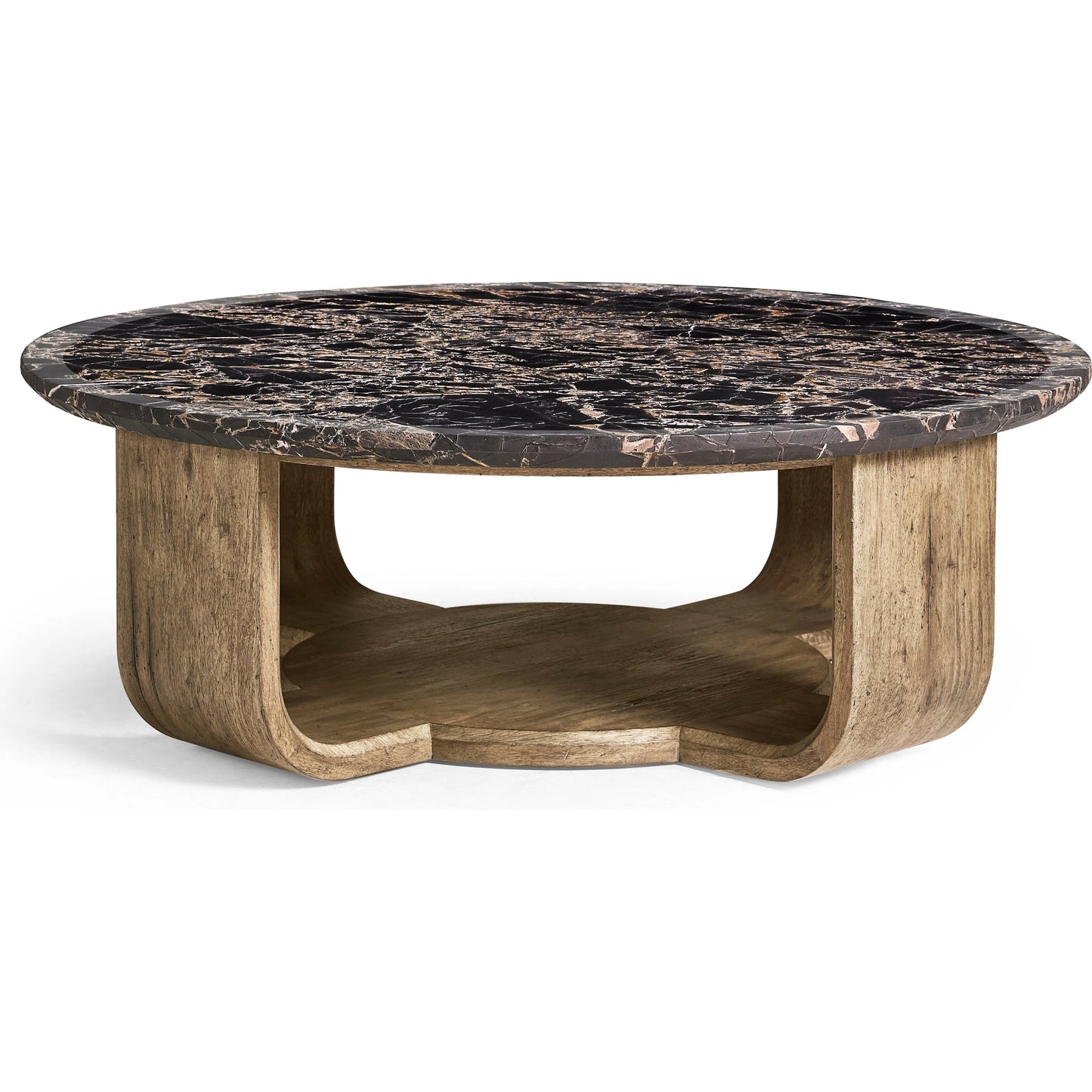002 SI-2462638 | Additional Silo | Stone Ridge Round Marble Cocktail Table by Jonathan Charles in tully light acacia. Made from acacia veneer in a modern style.