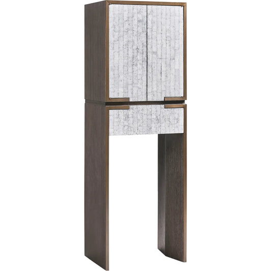 Gaia Drink Cabinet by Jonathan Charles in white smoke eggshell. Made from main egg shell in a unique style.