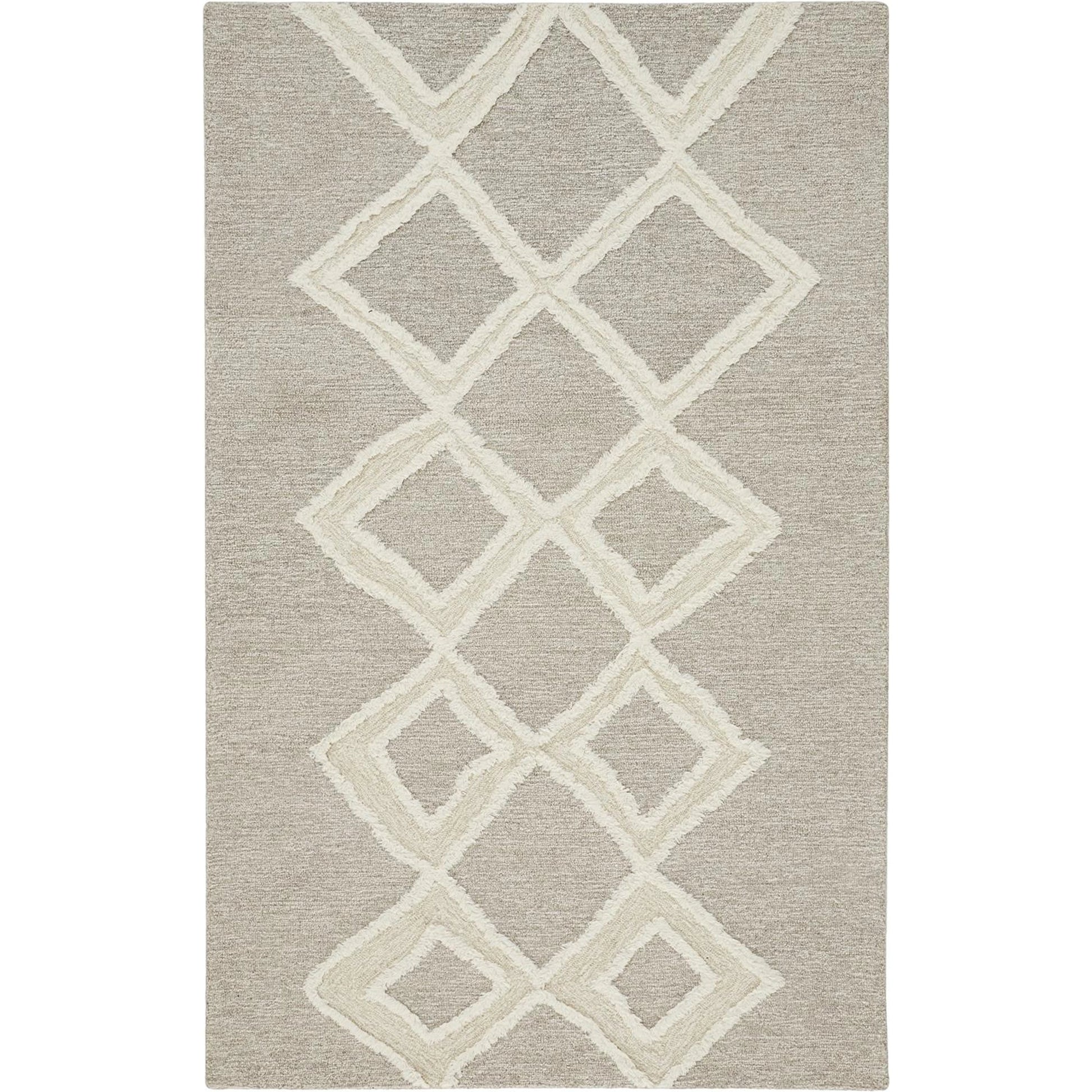 Anica Transitional Geometric Rug - 8009F by Feizy in gray, ivory. Made from wool in a unique style.