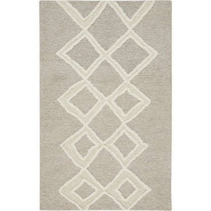 Anica Transitional Geometric Rug - 8009F by Feizy in gray, ivory. Made from wool in a unique style.