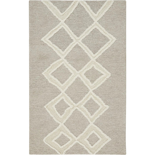 Anica Transitional Geometric Rug - 8009F by Feizy in gray, ivory. Made from wool in a unique style.