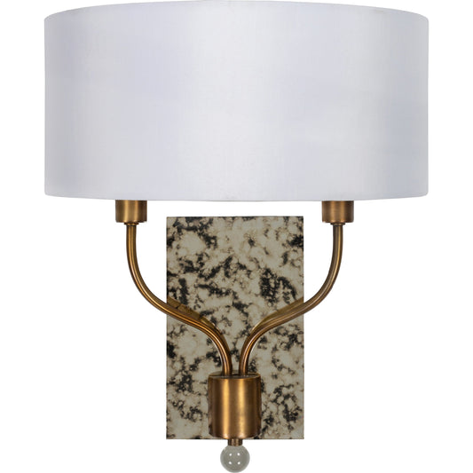 Ogee Wall Sconce - 23188 by Surya. Made from linen, polyester, metal, mirror, glass in a transitional style.