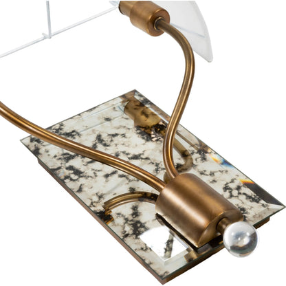 Ogee Wall Sconce - 23188 by Surya. Made from linen, polyester, metal, mirror, glass in a transitional style.