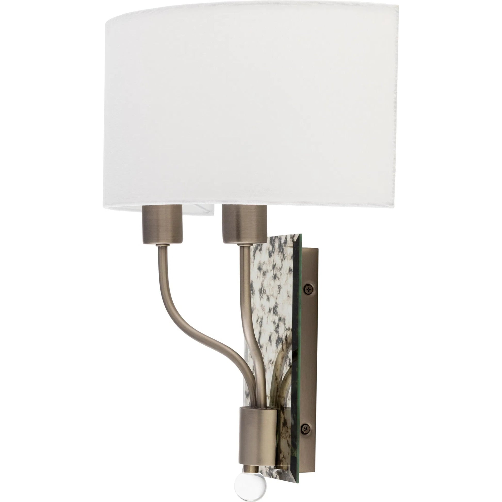 Ogee Wall Sconce - 23188 by Surya. Made from linen, polyester, metal, mirror, glass in a transitional style.