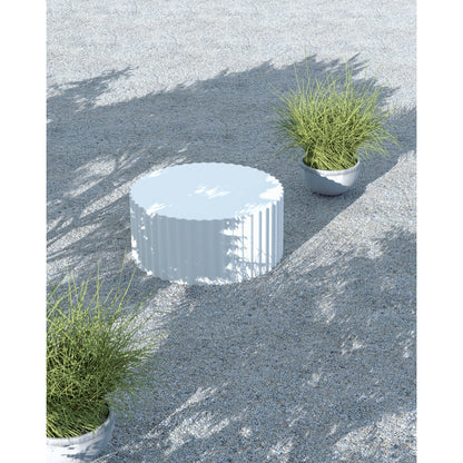 Athena Outdoor Coffee Table by Sunset West in bone. Made from gfr concrete in a modern style.