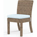 Havana Outdoor Armless Dining Chair by Sunset West in tobacco. Made from resin wicker in a modern style.