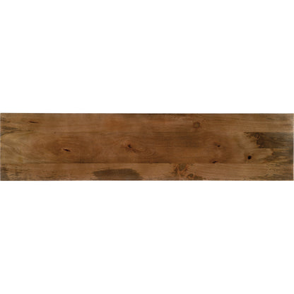 Brown Entertainment Console by Hooker Furniture in rustic medium, rustic dark. Made from mango wood, iron in a rustic style.