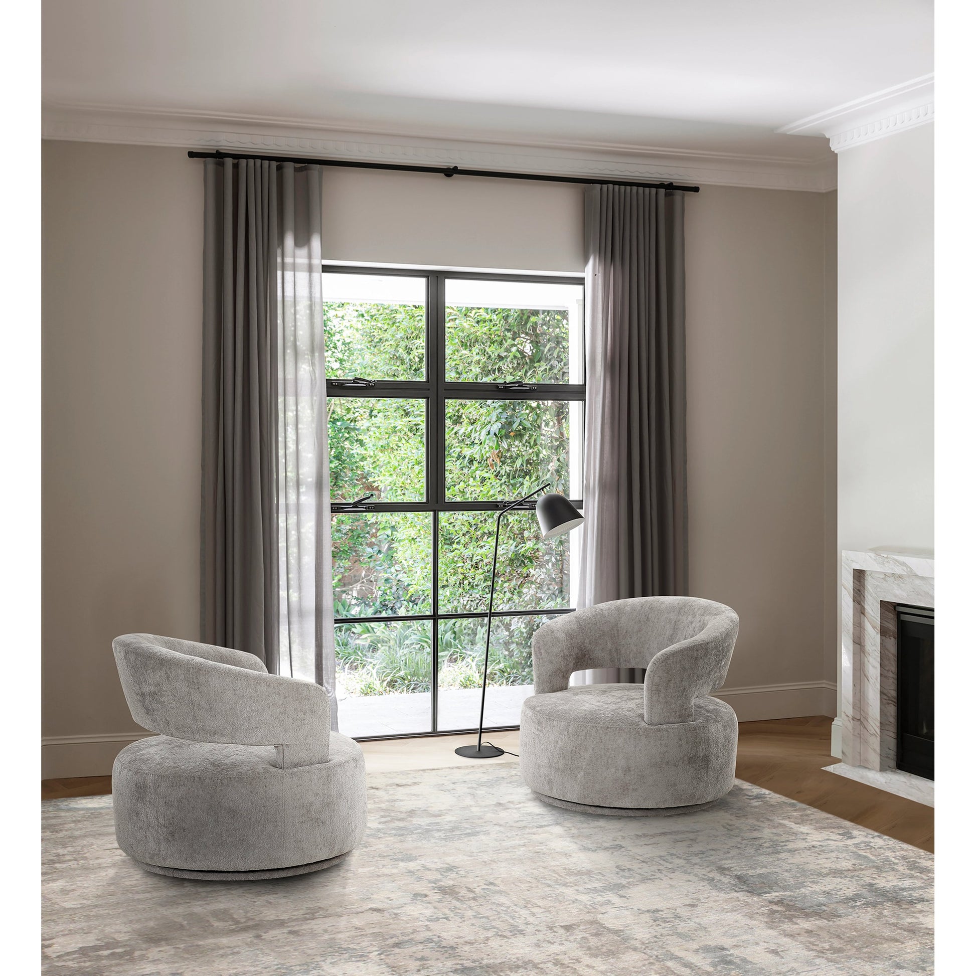 Piagia Swivel Chair by Pasargad Home. Made from polyester in a modern style.