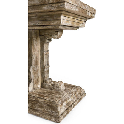 Caldera Pedestal-Base Side Table by Jonathan Charles in light spain painted walnut. Made from main acacia in a unique style.
